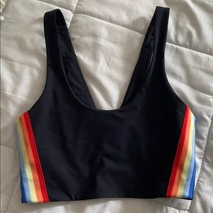 Shakti Brami Rainbow Stripe Sports Bra